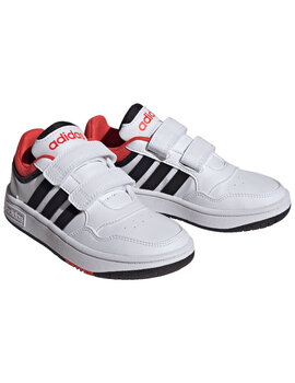 zapatilla adidas niño  con vlecro HOOPS 3.0 CF C, blanco naranja