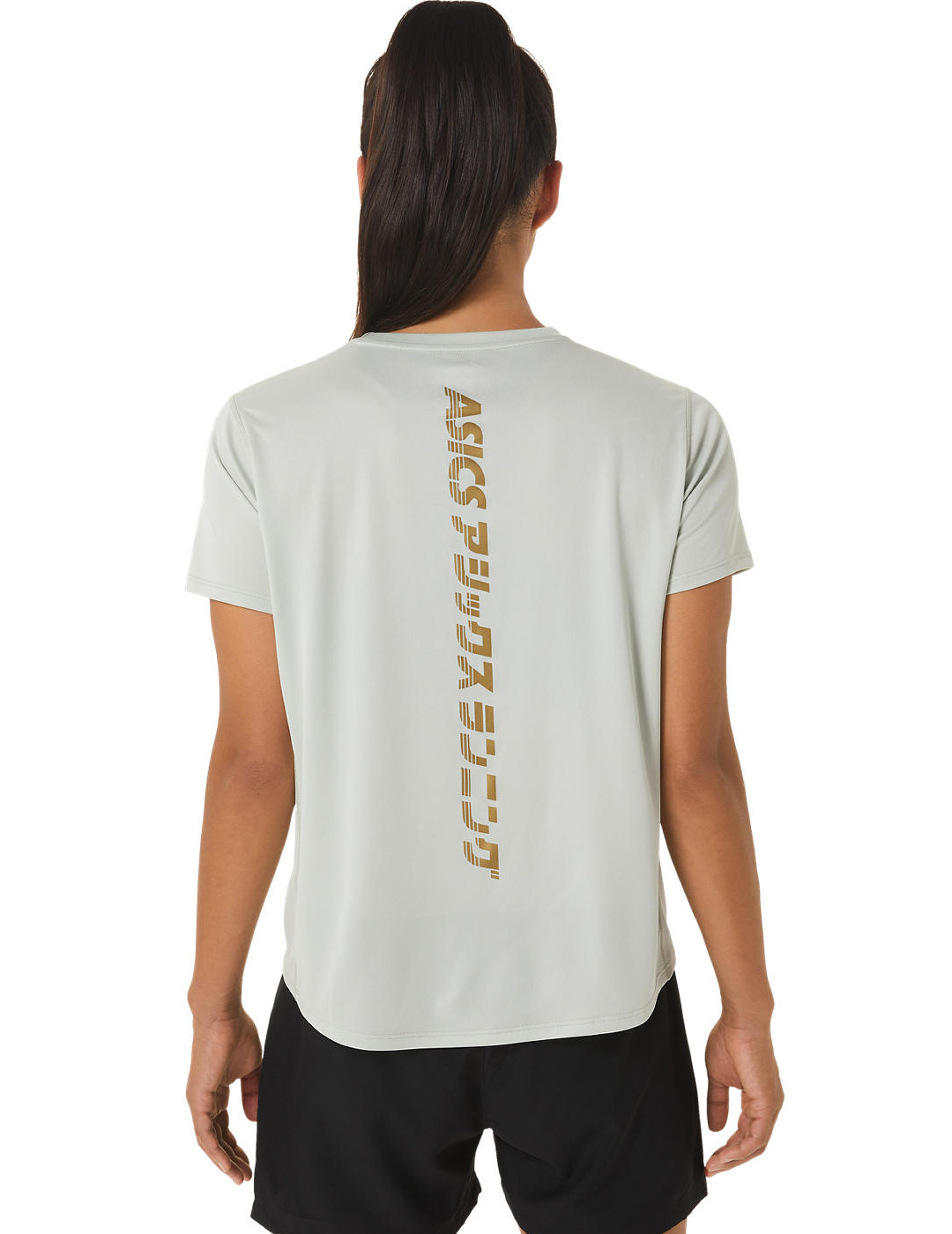 camiseta running mujer asics KATAKANA SS TOP, gris