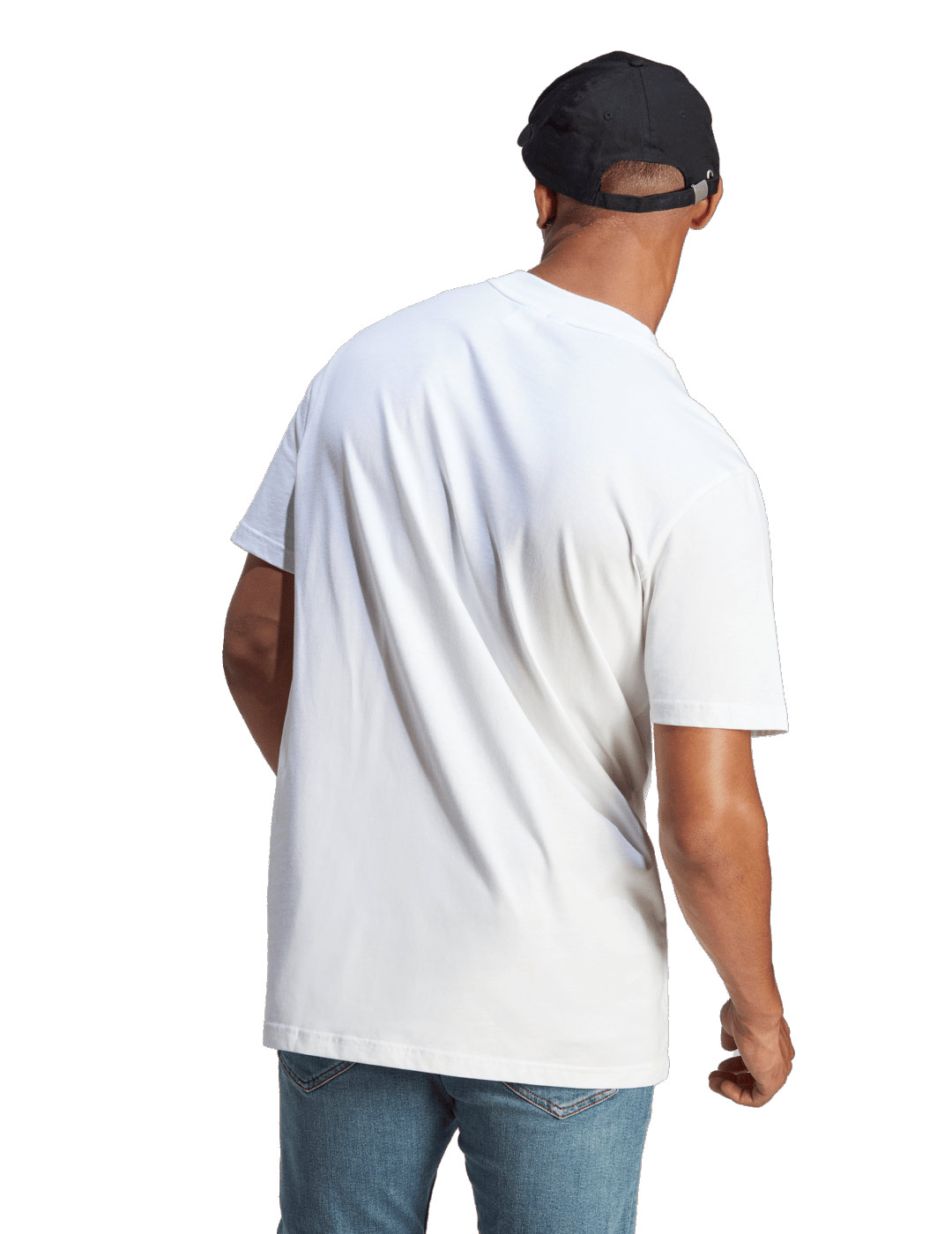 camiseta adidas manga corta hombre, blanca