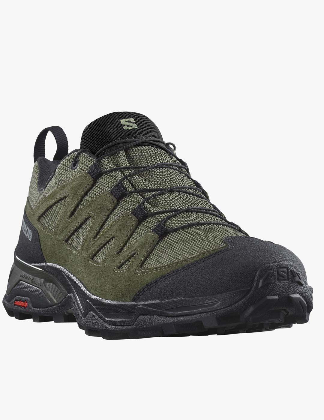 zapatilla salomon goretex/piel  hombre  X WARD  verde