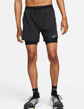 short con malla  incorporada  hombre NIKE DRI-FIT STRIDE MEN'S 7" negro