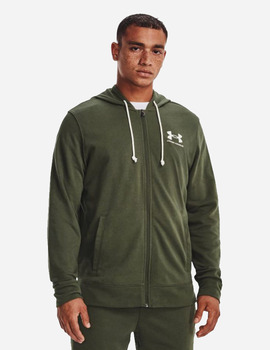 sudadera con cremallera  under armour algodón sin perchar  RIVAL TERRY , verde