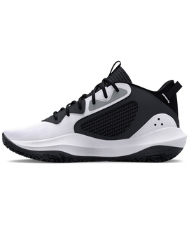 zapatilla baloncesto niño under armour UA GS LOCKDOWN 6, blanco-negro