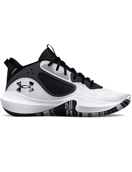 zapatilla baloncesto niño under armour UA GS LOCKDOWN 6, blanco-negro