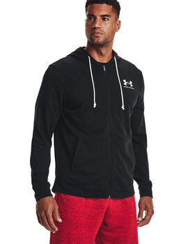 sudadera con cremallera  under armour algodón sin perchar  RIVAL TERRY , negro