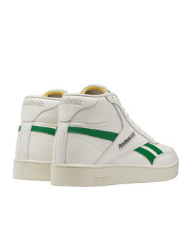 zapatilla reebok piel hombre CLUB C FORM HI, blanco-verde