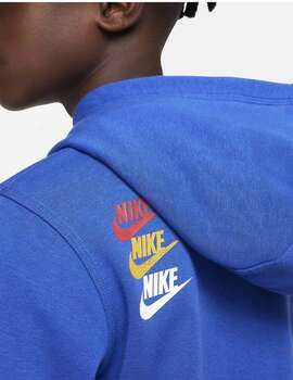 sudadera nike de capucha junior, azulon