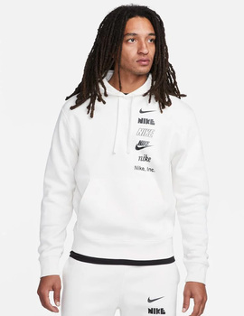 sudadera nike de capucha hombre  CLUB FLEECE+ MEN'S BRUSHED, blanca