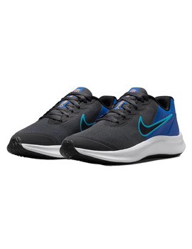 zapatilla nike junior  STAR RUNNER 3 BIG KIDS' ROAD , gris-azul