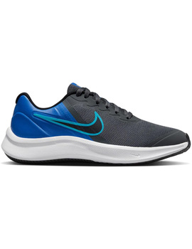 zapatilla nike junior  STAR RUNNER 3 BIG KIDS' ROAD , gris-azul