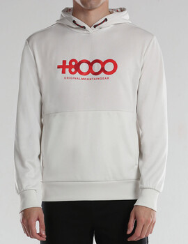 sudadera con capucha  +8000 ADULO, blanco