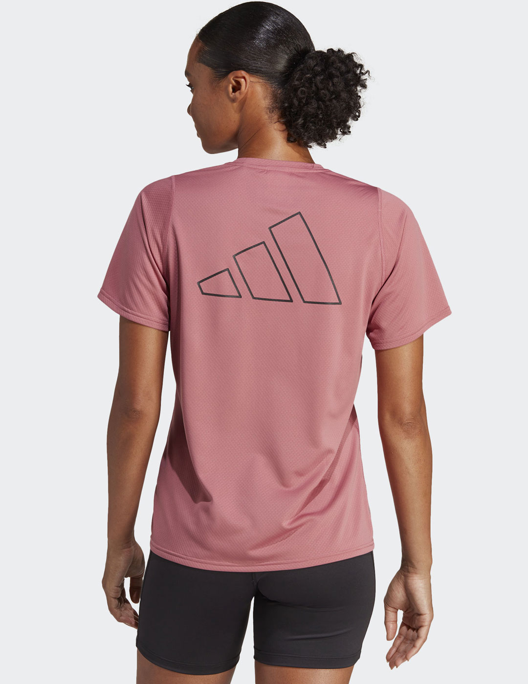 camiseta adidas manga corta mujer 3 bandas rosa-blanco