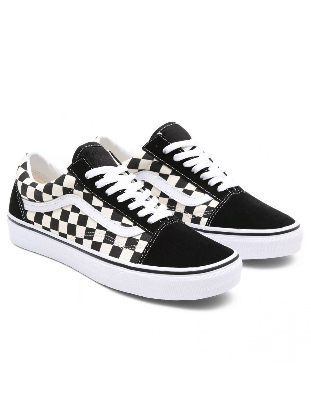 zapatilla vans cuadros baja UA OLD SKOOL, negro-blanco