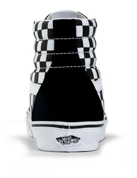 zapatilla vans alta  cuadros UA SK8-HI, negro-blanco