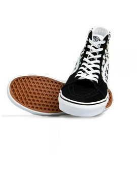 zapatilla vans alta  cuadros UA SK8-HI, negro-blanco