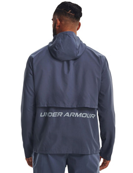 paravientos abierta con cremallera, impermeable under armour hombre  STORM RUN HOODED JACKET, azul