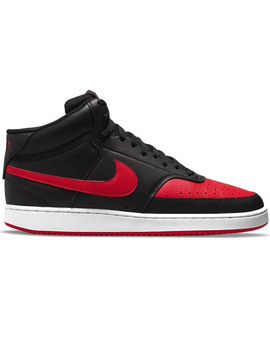 zapatilla nike hombre  COURT VISION MID, negro-rojo