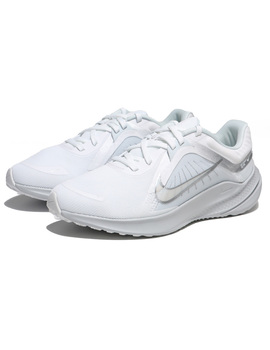 zapatilla running nike mujer  QUEST 5 blanco-plata