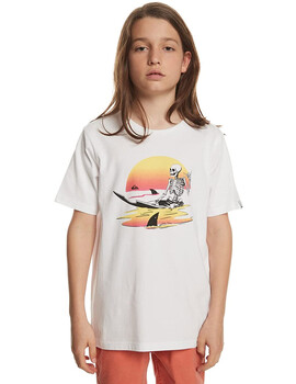 camiseta quiksilver manga corta niño SUNSETSESSION blanco