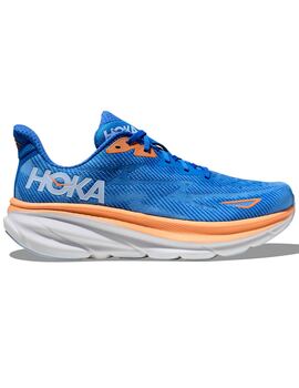 zapatilla running hombre hoka M CLIFTON 9, azul naranja