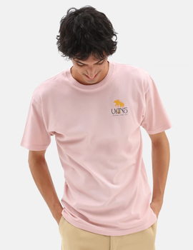camiseta vans manga corta hombre SUNSET DUAL PALM VINTAGE, rosa