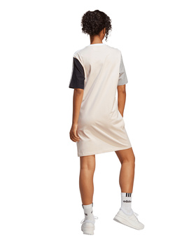 vestido adidas 3 bandas beige