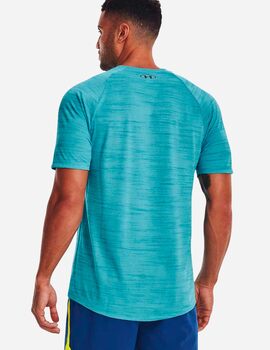 camiseta técnica under armour manga corta gris TIGER TECH 2.0, azul turquesa