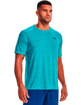 camiseta técnica under armour manga corta gris TIGER TECH 2.0, azul turquesa