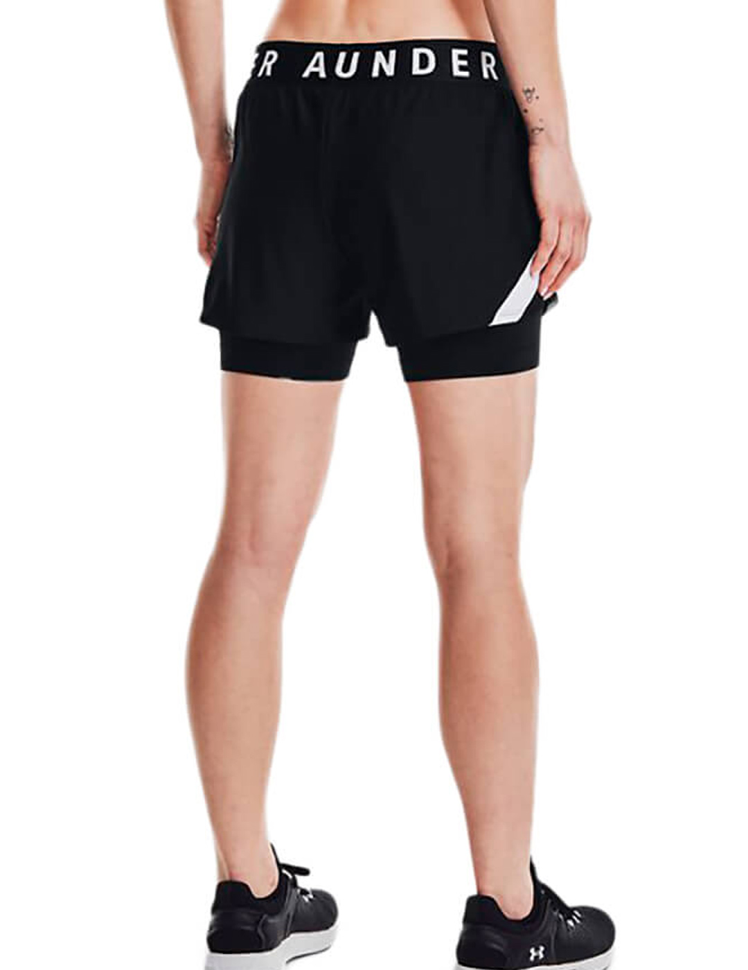 short under armour mujer malla interior PLAY UP 2-IN-1, negro
