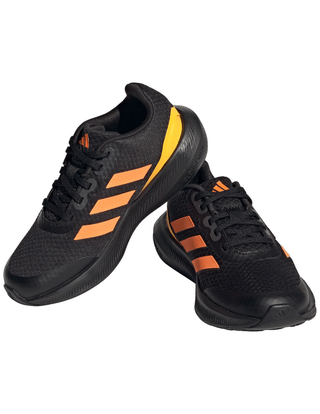 zapatilla adidas junior multideporte RUNFALCON 3.0 K, negro-naranja