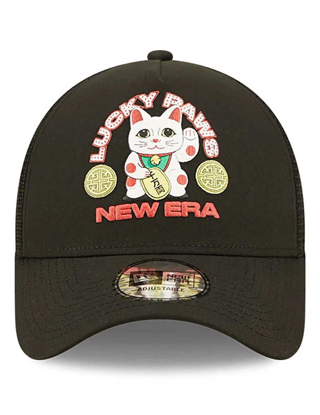 gorra new era LUCKY PAWS  TRUCKER, negro