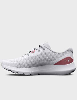 zapatilla under armour mujer trainning SURGE 3, blanco-salmon