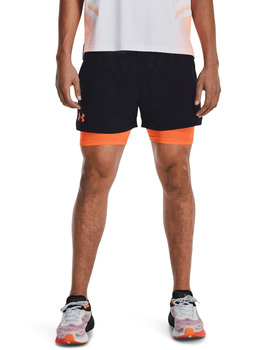 short under armour con licra interior hombre VANISH WVN 2IN1, negro-naranja