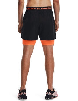 short under armour con licra interior hombre VANISH WVN 2IN1, negro-naranja