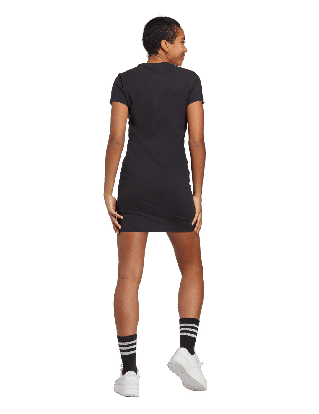 vestido adidas algodón tres bandas  negro-blanco