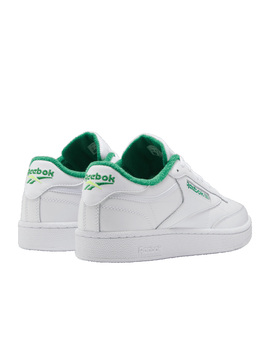 zapatilla clasica reebok CLUB C 85, blanco-verde