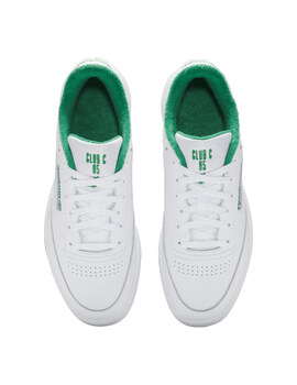 zapatilla clasica reebok CLUB C 85, blanco-verde