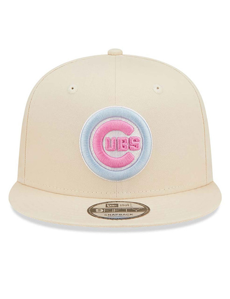 gorra newera visera plana MUJER PASTEL PATCH 9FIFTY CHICAGO CUBS  beige