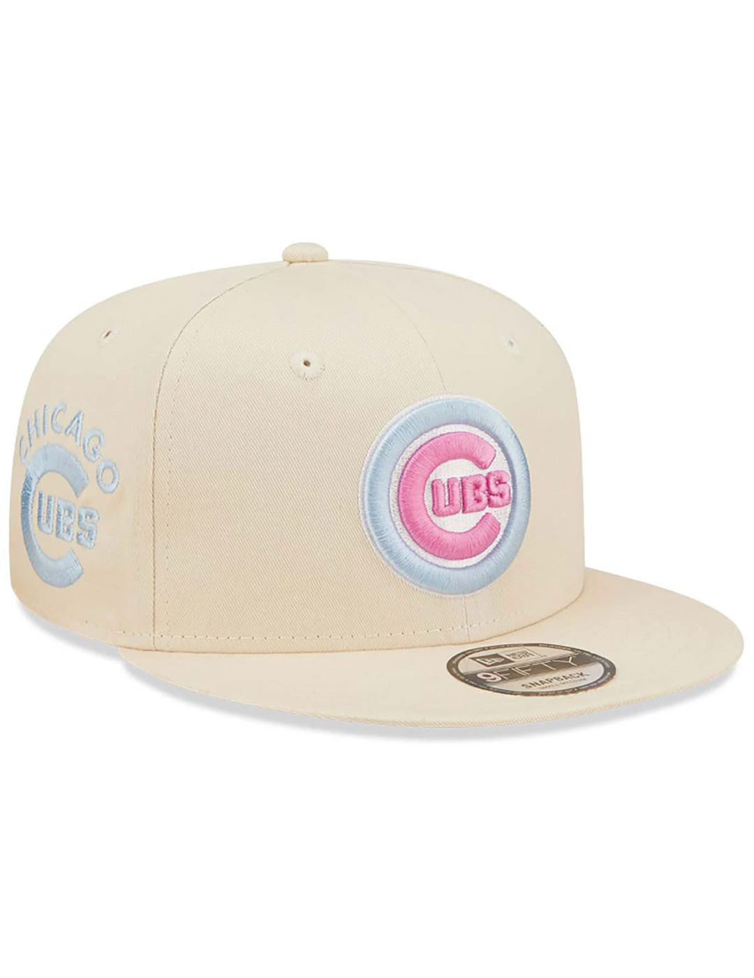 gorra newera visera plana MUJER PASTEL PATCH 9FIFTY CHICAGO CUBS  beige