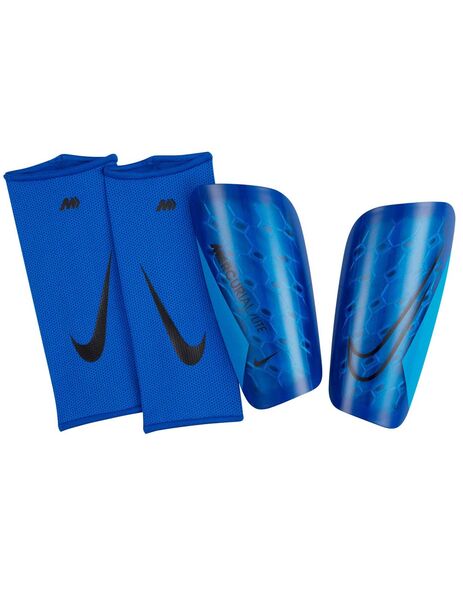 espinillera nike MERCURIAL LITE SOCCER con calcetin azul
