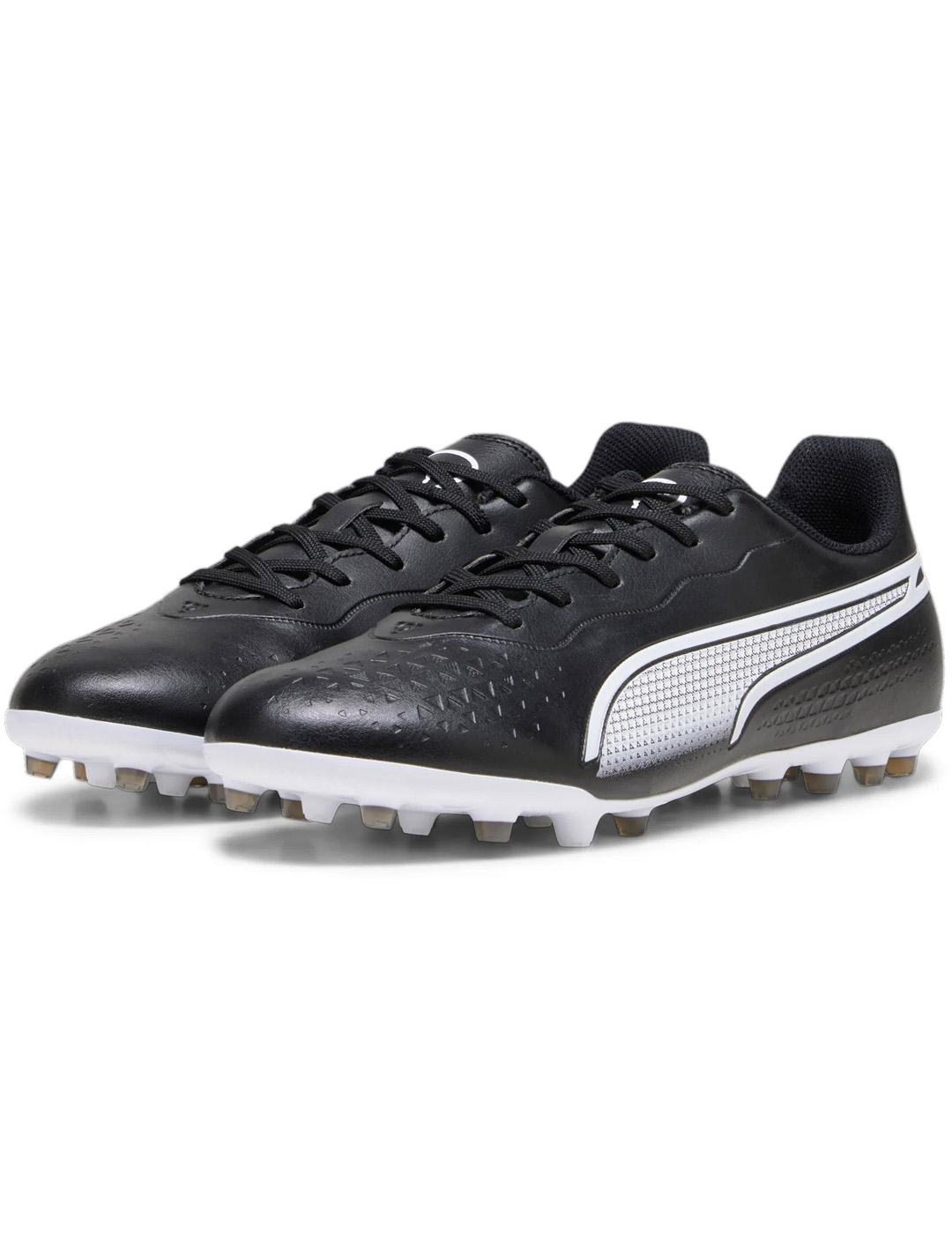 bota de fútbol puma KING MATCH MG, negro/blanco