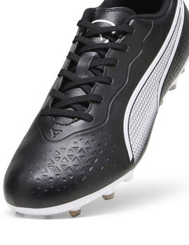 bota de fútbol puma KING MATCH MG, negro/blanco