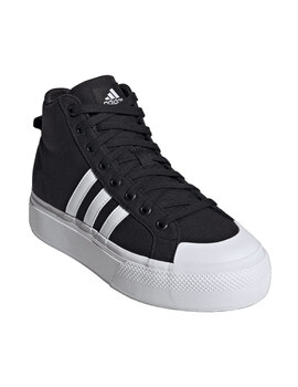 bota de plataforma mujer de loneta BRAVADA 2.0 MID negro/blanco