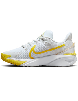 zapatilla nike junior  STAR RUNNER 4 blanco/amarillo