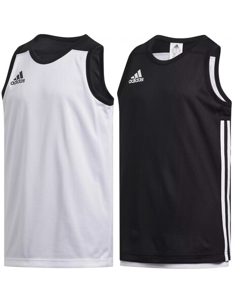 camiseta reversible baloncesto adidas junior, negro blanco