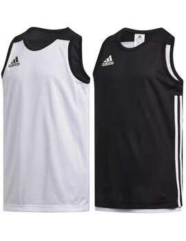 camiseta reversible baloncesto adidas junior, negro blanco