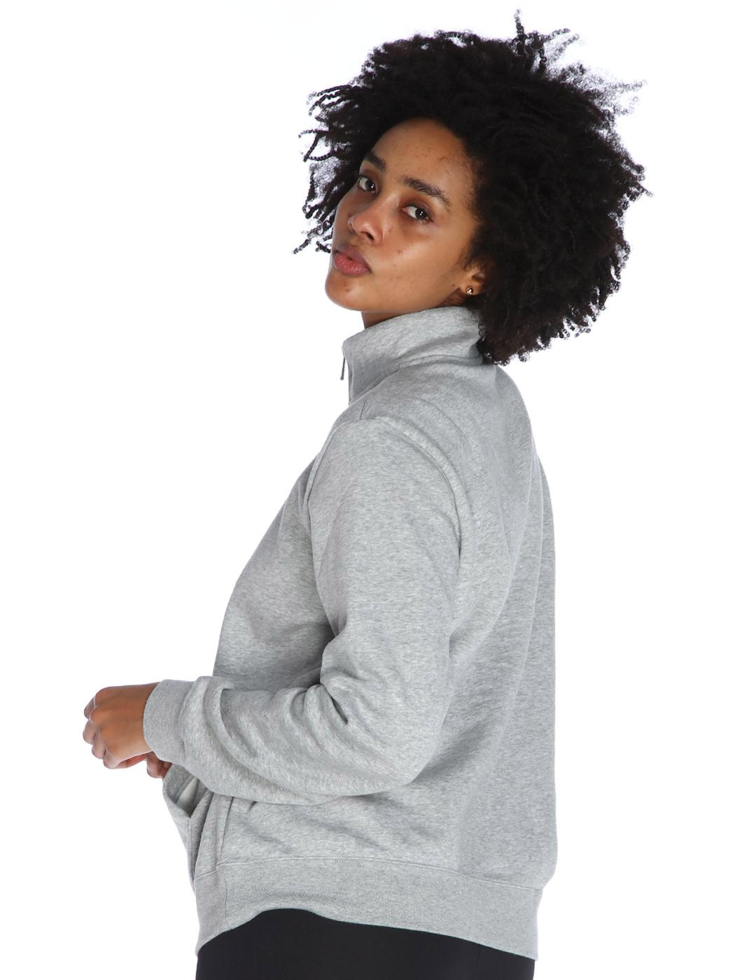 sudadera nike mujer media cremallera gris