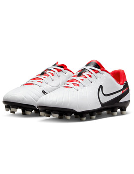 bota de fútbol nike niñor tiempo LEGEND 10 ACADEMY FG/MG, blanco