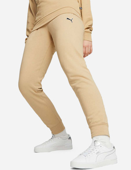 pantalón algodón puma mujer con puño, beige