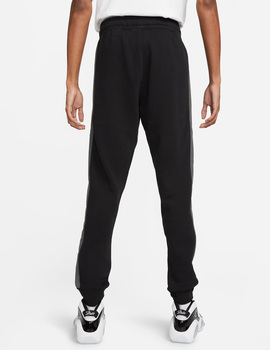 pantalón nike con puño negro y bandas gris